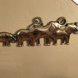 Vintage Syroco #7635 Elephant Herd Wall Plaque, 37 inches long x 12 high, See Full Description 