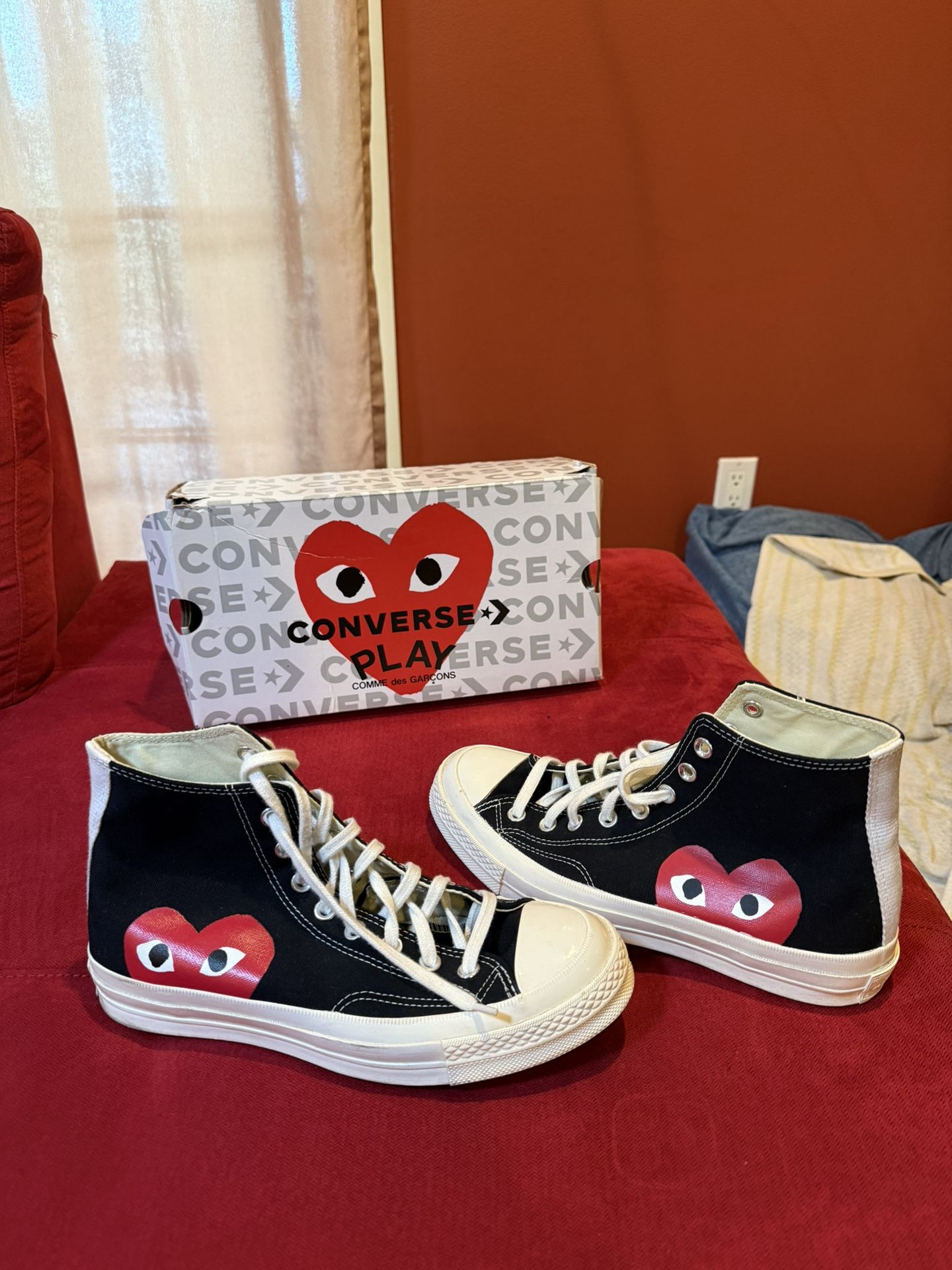 BRAND NEW Comme Des Garçons Converse Black High tops