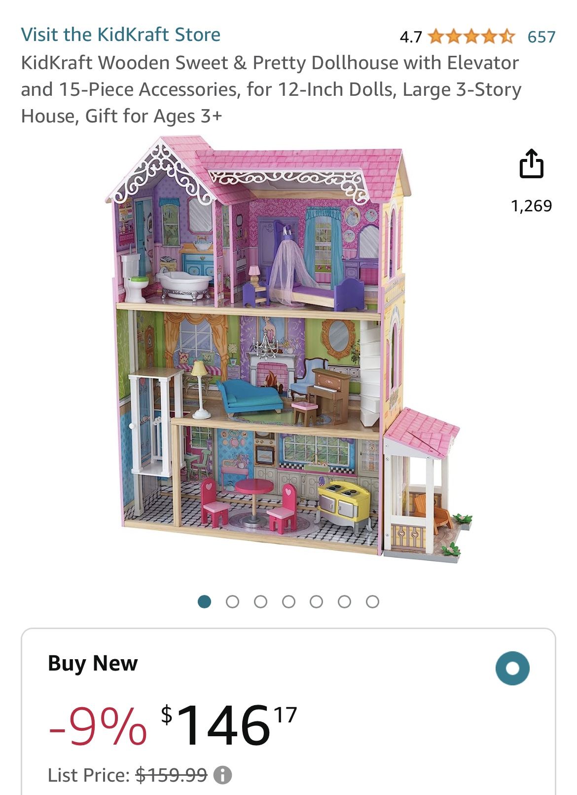 KidKraft Wooden Sweet Pretty Dollhouse with Elevator plus Accessories for 12 Inch Dollsk for Sale in Tomball TX OfferUp