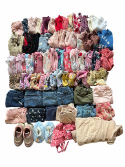 HUGE 57pc Baby Girl Clothes Lot 18-24, 24 Month & 2T! Disney, Bluey, Osh Kosh