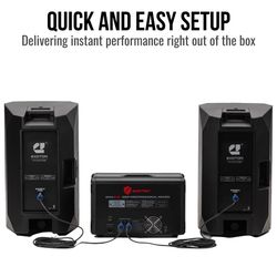 2000W 12-inch Passive Speakers With 10-Channel Bluetooth Stereo Mixer