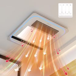 4 in 1 Bathroom Exhaust Fan with Light, 1760W Heater Fan Light Combo, 190 CFM Bathroom Fan, 1.0 Sone Exhaust Fan with Heater, Light, Ventilation for H