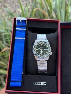 Seiko 5 Sports x Rowing Blazers Green Dial Green/White Bezel Auto Day/Date