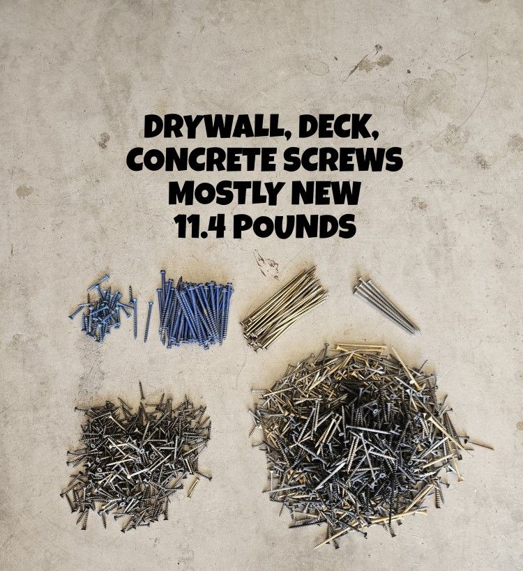 SCREWS, MOSTLY NEW, 11.4 POUNDS