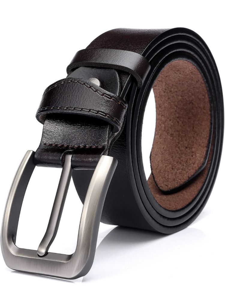 Genuine leather belt for men, fit cut.
