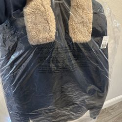 Blue Faux Suede Zip Jacket XL