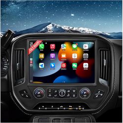 Car Stereo Radio Chevrolet Silverado 2014-2018 GMC Sierra, Wireless CarPlay Android Auto, 13.1 Inch Touch Screen Head Units, Backup Camera, 6G+128GB