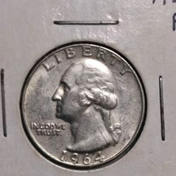 25 Cent Washington Quarter 1964