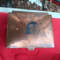 Old Copper Jewelry Box 