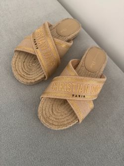 Christian Dior Paris Espadrille Slide Sandals