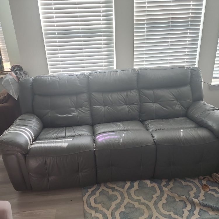 Leather Sofa Couch Electric Recliner Dual