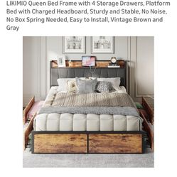 LIKIMIO Queen Bed frame 