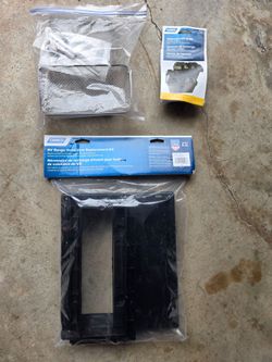 RV insect screen and vent cover with Installation Tool, Camco Replacement Battery strap and RV Range Hood Vent Replacement Kit