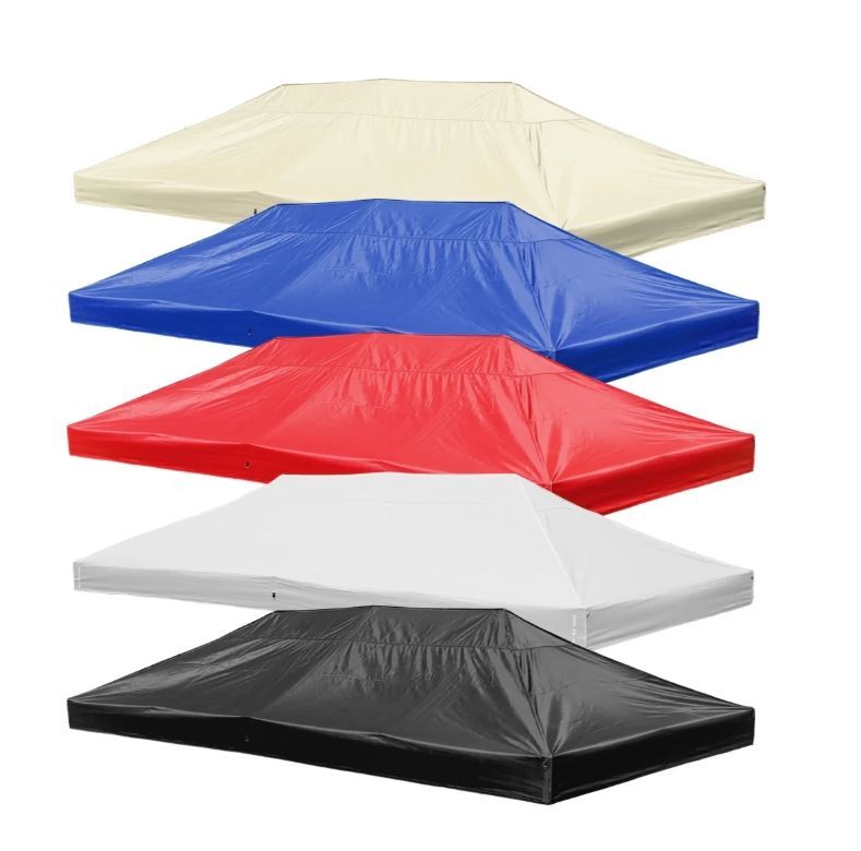 10x20 Ez Pop Up Tent Canopy Top Replacement 9.6'x19' (Color Opt:: White/ Red) - Sun Protections - Summer Sale