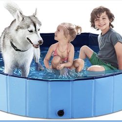 Jasonwell Foldable Dog Pool Collapsible Hard Plastic Dog Swimming Pool Portable Kiddie Pool Pet Pool Doggie Wading Pool Bath Tub for Puppy Small Mediu