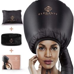 Eleganty Extra Large Soft Bonnet Hood Hairdryer Attachment with Headband that Reduces Heat Around Ears and Neck to Enjoy Long Sessions - Used for Hair