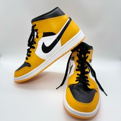 Jordan Sz 9 Men Air Jordan 1 Mid Yellow Toe Taxi (554724-701)