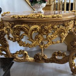 Large French Ornate Entry Table 