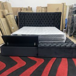 New In Box King Bed Frame With Mattress (Read Description Below)