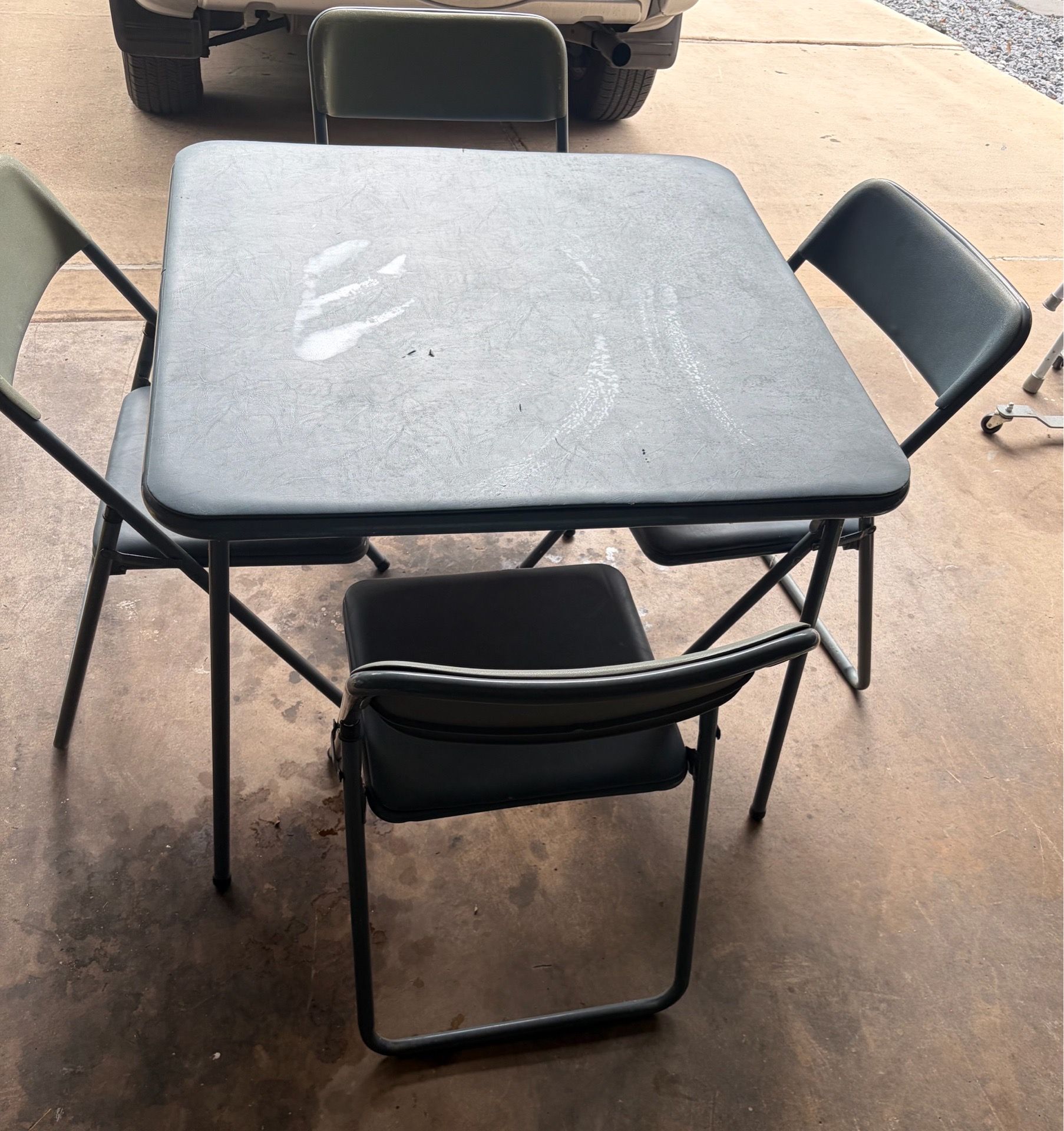 Square Folding Table & 4 Chairs Set