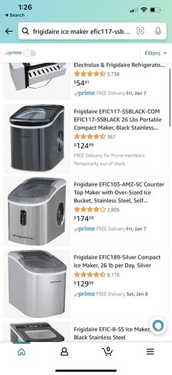 Frigidaire Countertop Ice Maker, Black Stainless Steel