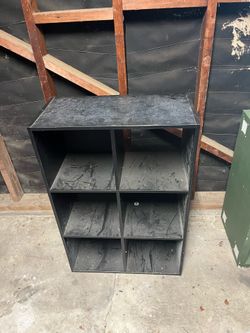 Wooden organizer cabinet, 3x2 squares are each 1 cubic ft