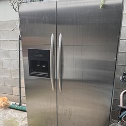 Large Stainless Steel Kitchen Aid Refrigerator 