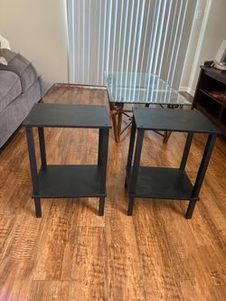 Set of Black Bedside Tables
