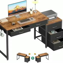 Computer Desk with 5 Drawers, 53 Inch Office Desk