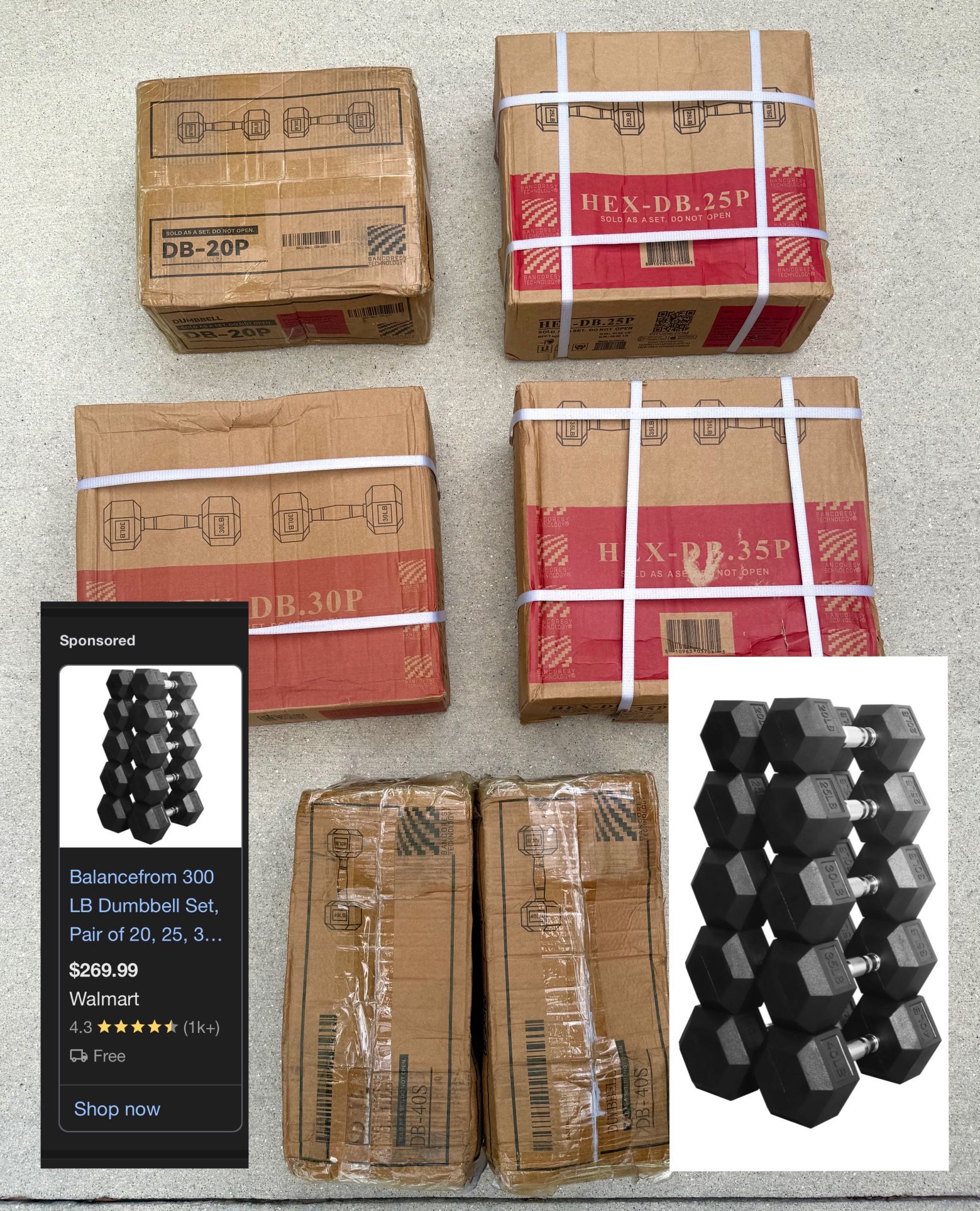 Balance Form 300LB Dumbbell Set - Brand New