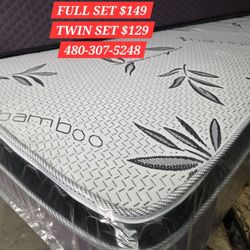 KING BAMBOO MATTRESS WITH BOX SPRING 