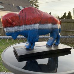 The Red White And Blue Buffalo Statue