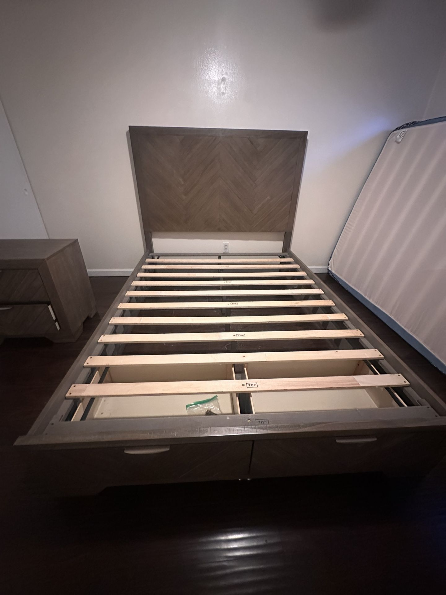 Queen Bed Frame and Nightstand