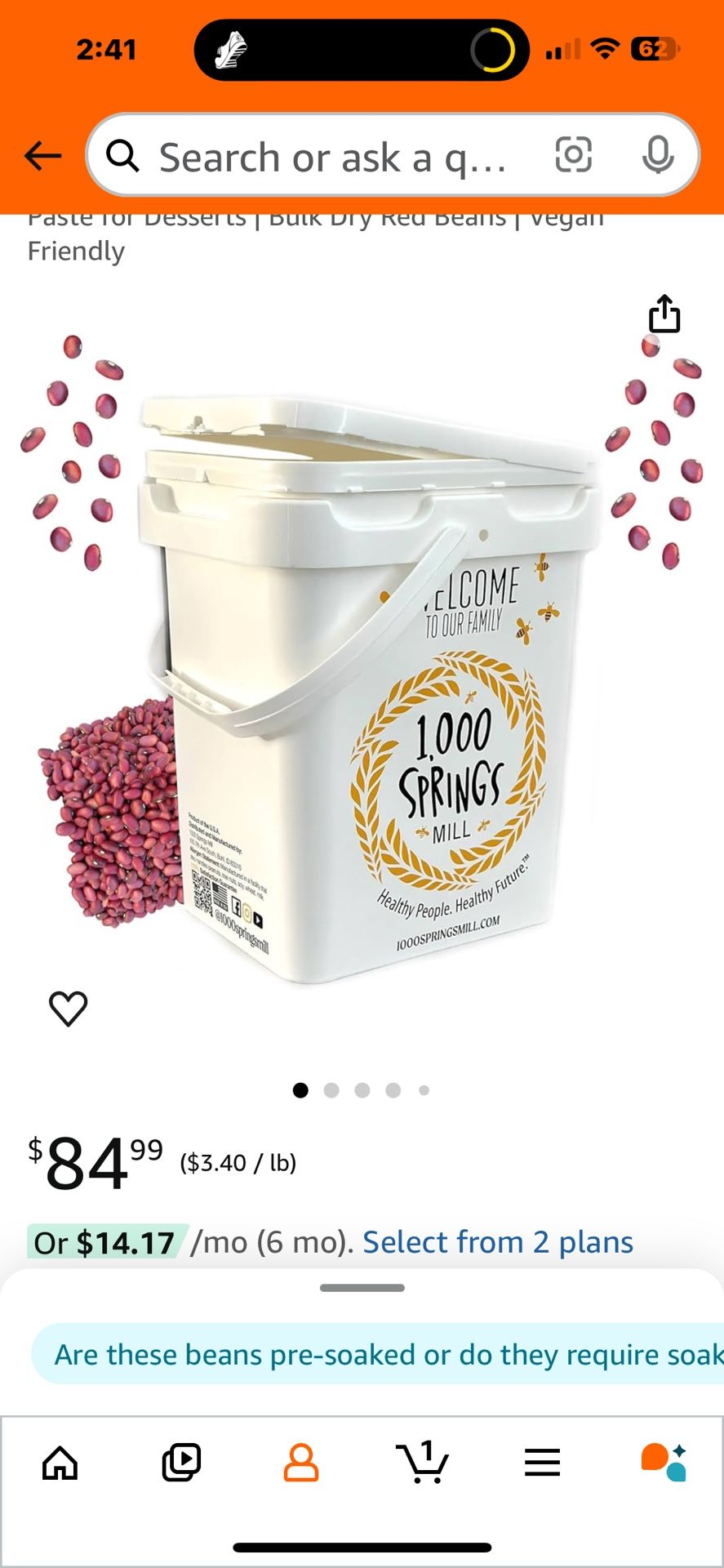 Red Beans 25lbs Shelf Stable 20years