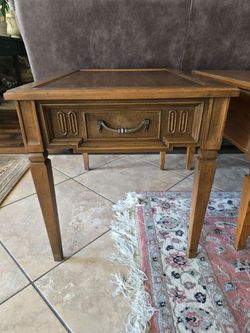 Wood end table