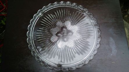 Vintage Crystal Indiana Glass Cake Plate
