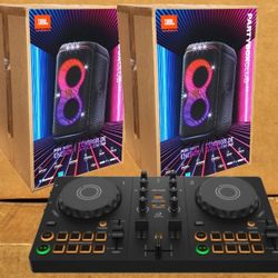 Pioneer DJ 2 Channel Rekordbox Serato Controller FLX2 JBL Battery Powered Speaker System Partybox Package 🚨 No Credit Needed 🚨 Payment Options 🚨