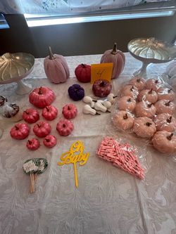 Pink & white fall baby shower