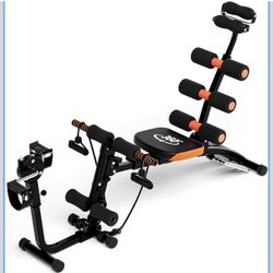6 in 1 Ab Machine for Home Gym, Multi-Functional Adjustable