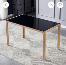 51" Rectangular Modern Kitchen Dining Table Set Glass Tabletop Dining Room .Compact Space, V