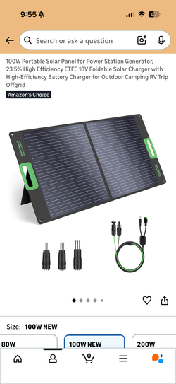 Brand new 100W Portable Solar Panel for Power Station Generator, 23.5% High Efficiency ETFE 18V Foldable Solar Charger with High-Efficiency Battery Ch