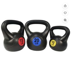Kettlebell Exercise Fitness Weight Sets 5lb, 10lb, 15lb and 20lb Kettlebells