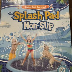 NEW 97” Splash Pad – Non-Slip – Kids & Dogs Water Play Mat 