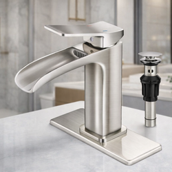 bathroom faucet  brushed nickel