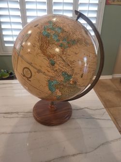 Cram's World globe on axis