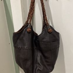 the Sak Hobo Bucket Satchel Brown Leather Bag 