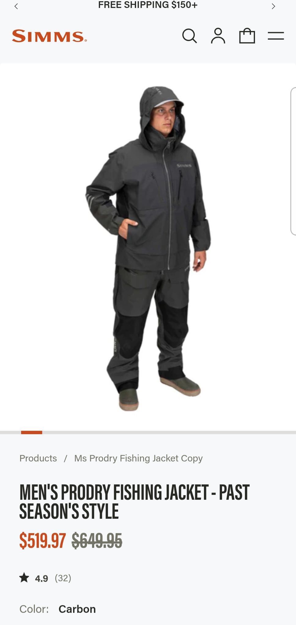 Simms Mens ProDry Fishing Jacket
