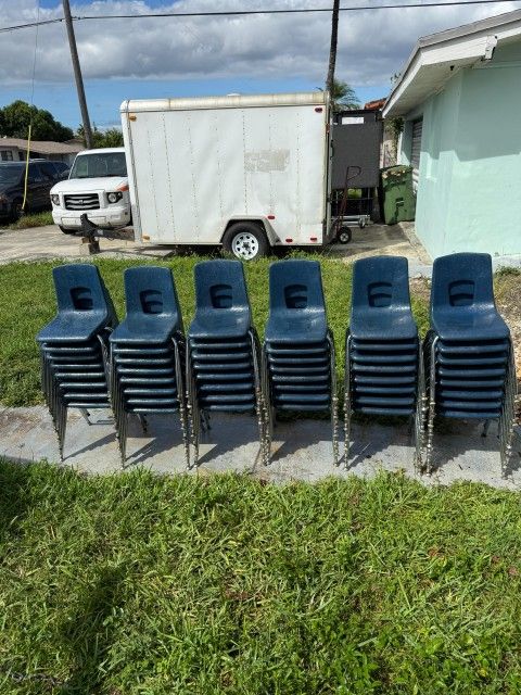 (48) VIRCO Available Student Chairs Church Daycare Children Blue $20. each Hialeah