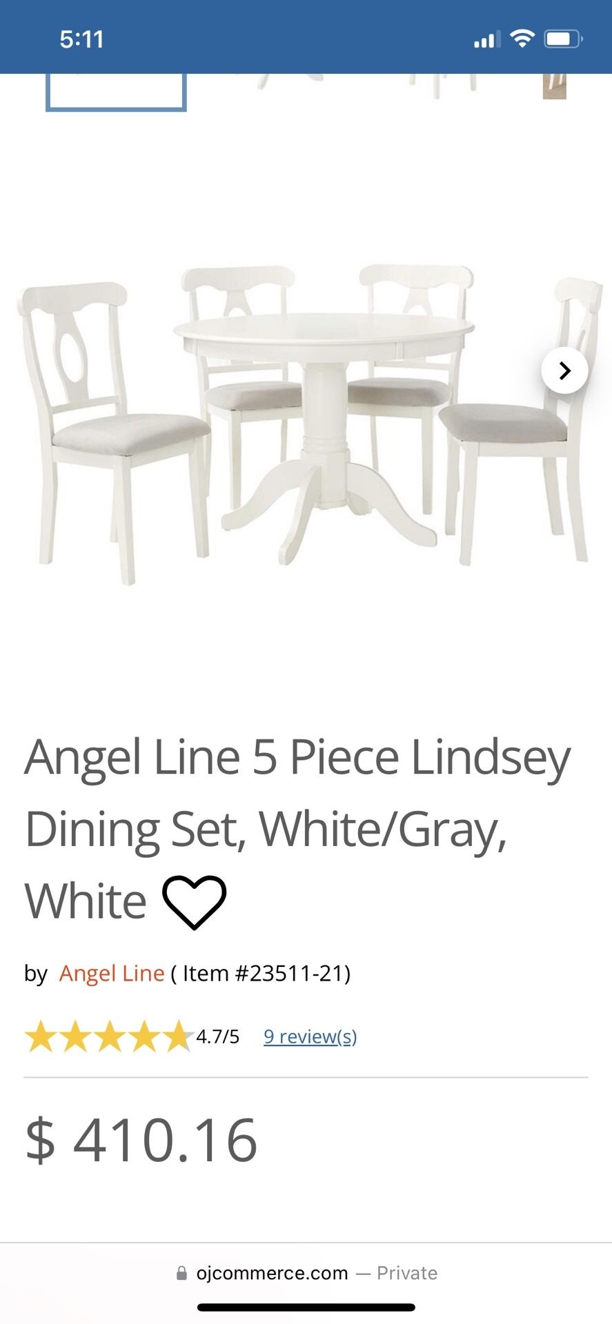 Angel Line 5 Piece Lindsey Dining Table Set for Sale in Anaheim CA OfferUp