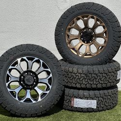 NEW 20” GMC Sierra 2500 Wheels AT4 Chevy Silverado 3500 rims Trail Boss 275/65R20 Tires A/T 8x180mm